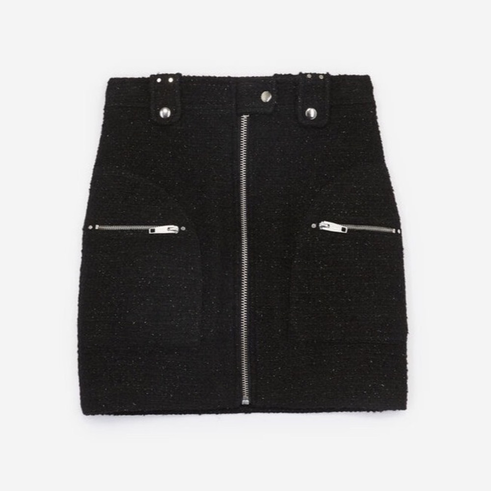 The Kooples | zipped studded short black skirt